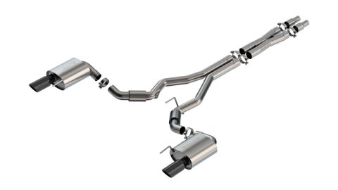 Borla 2024 Ford Mustang GT 5.0L V8 w/o Active Exhaust S-Type Cat-Back Exhaust System - Black Chrome thumbnail 2