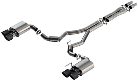 Borla 2024 Ford Mustang Dark Horse 5.0L V8 w/Active Exhaust S-Type Cat-Back Exhaust System - CF Tips