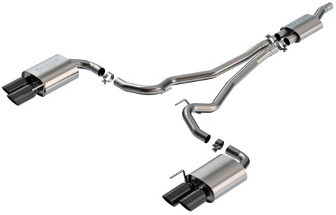 Borla 2024 Ford Mustang 2.3L Ecoboost S-Type Black Chrome Catback Exhaust w/ Quad Tips - Non-Active