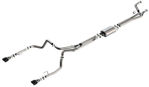 Borla 24-25 Chevy Silverado 1500 (6.2L V8) S-Type Cat Back - 3.5in Black Chrome Tips
