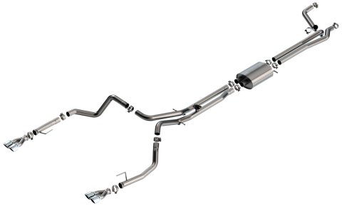 Borla 24-25 Chevy Silverado 1500 (6.2L V8) S-Type Cat Back - 3.5in Chrome Tips thumbnail 1