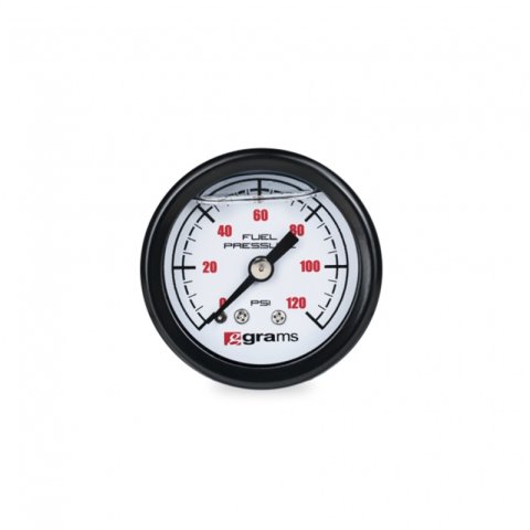 Grams Performance Universal 0-120 PSI Fuel Pressure Gauge - White Face thumbnail 1