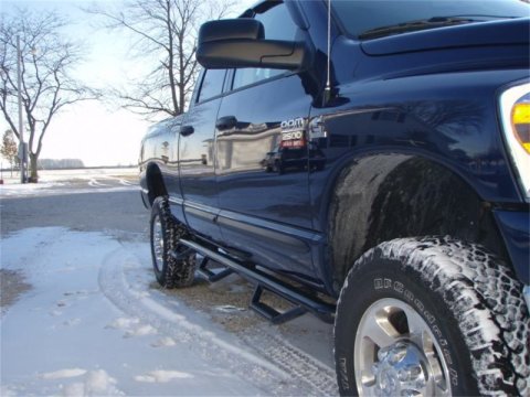 N-Fab Nerf Step 02-08 Dodge Ram 1500/2500/3500 Quad Cab 6.4ft Bed - Gloss Black - Bed Access - 3in thumbnail 5