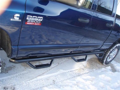 N-Fab Nerf Step 02-08 Dodge Ram 1500/2500/3500 Quad Cab 6.4ft Bed - Gloss Black - Bed Access - 3in thumbnail 6