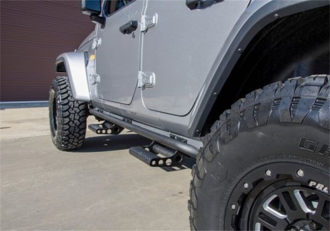 N-Fab RKR Rails 2018 Jeep Wrangler JL 4 Door Dab Length - Gloss Black - 1.75in thumbnail 2