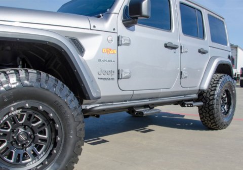 N-Fab RKR Rails 2018 Jeep Wrangler JL 4 Door Dab Length - Gloss Black - 1.75in thumbnail 9