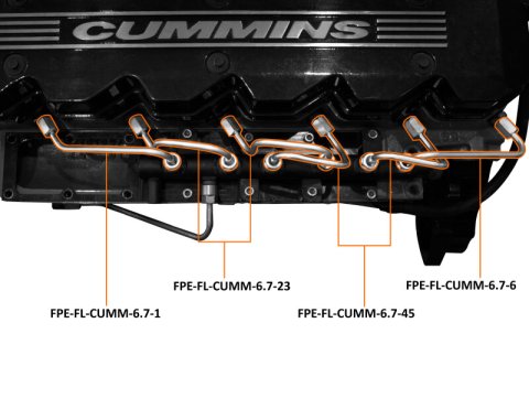 Fleece Performance 07.5-18 Dodge Ram 2500 6.7L Cummins Fuel Injection Line Set thumbnail 3
