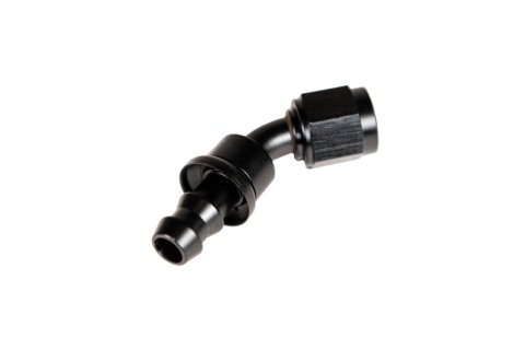 Fleece Performance Universal -6AN 45Deg to Hose Barb - Black thumbnail 4