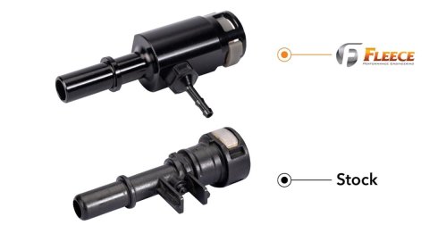 Fleece Performance 11-16 Ford F250-650 6.7L Powerstroke Injector Return Line Repair Fitting thumbnail 1