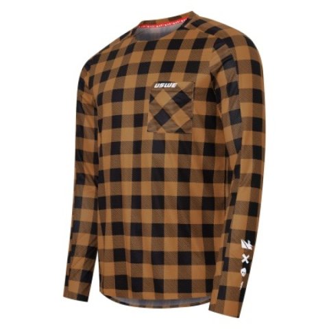 USWE Flannel Long Sleeve Lightweight Off-Road Jersey Bronze - Large thumbnail 1