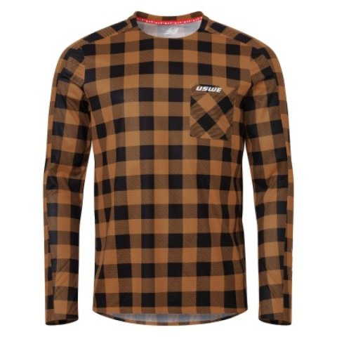 USWE Flannel Long Sleeve Lightweight Off-Road Jersey Bronze - Large thumbnail 3