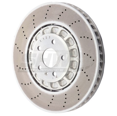 SHW 2022 Audi RS3 2.5L Front Cross-Drilled Lightweight Brake Rotor (4M0615301BJ)