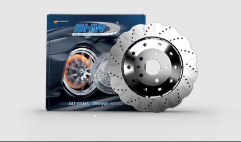 SHW 14-20 Audi R8 5.2L (Excl Ceramic Brake) Front Drilled-Dimpled LW Wavy Brake Rotor (4S0615301B) thumbnail 3