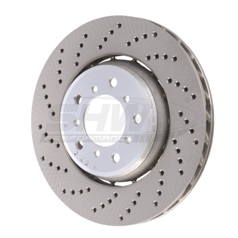 SHW 01-06 BMW M3 3.2L Left Front Drilled Lightweight Brake Rotor (European Model) (34112282801) thumbnail 1