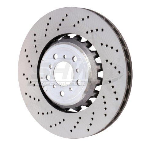 SHW 13-16 BMW M5 4.4L Left Front Cross-Drilled Lightweight Brake Rotor (34112284101) thumbnail 4
