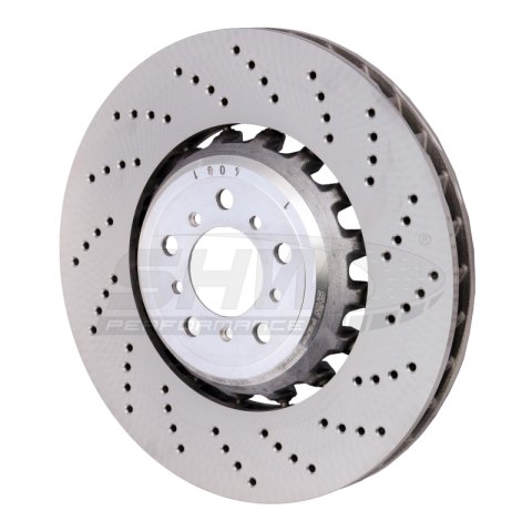 SHW 13-16 BMW M5 4.4L Right Front Cross-Drilled Lightweight Brake Rotor (34112284102) thumbnail 4