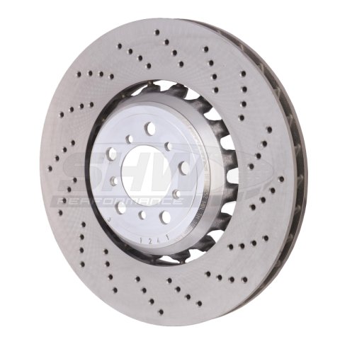 SHW 2021 BMW M2 Comp 3.0L w/o Ceramic Brake Right Front Cross-Drilled LW Brake Rotor (34118072018) thumbnail 1