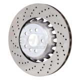 SHW 2020 BMW X5 M 4.4L Left Rear Cross-Drilled Lightweight Brake Rotor (34208074285) thumbnail 1