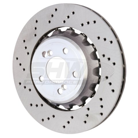 SHW 15-18 BMW M3 3.0L Left Rear Cross-Drilled Lightweight Brake Rotor (34212284811) thumbnail 1