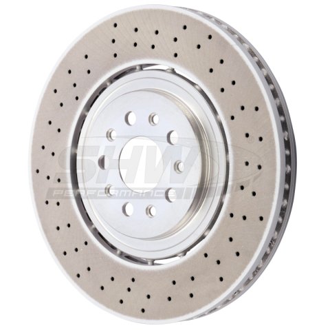SHW 19-20 Maserati Levante GTS 3.8L w/Brembo Front Cross-Drilled LW Brake Rotor (670037769) thumbnail 2