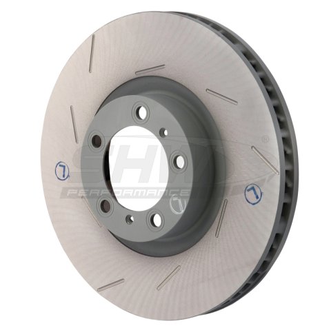 SHW 11-16 Porsche Panamera 4 3.6L w/o Ceramics Left Front Slotted Monobloc Brake Rotor (298615301B) thumbnail 1