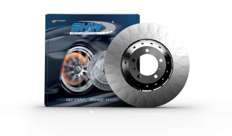SHW 08-10 Porsche Cayenne Turbo 4.8L Right Front Smooth Lightweight Brake Rotor (958615302) thumbnail 1