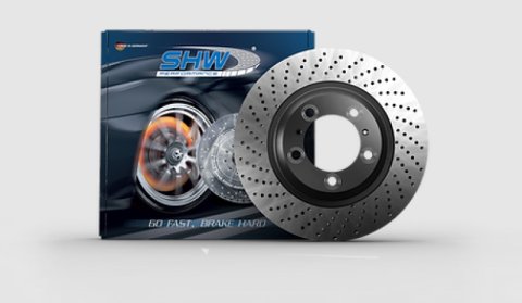 SHW 99-08 Porsche 911 Carrera 3.6L w/o Ceramics Rear Cross-Drilled Monobloc Brake Rotor(99635240104) thumbnail 3