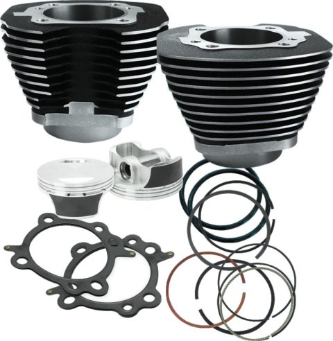 S&S Cycle 07-17 BT 106in Big Bore Cylinder Kit - Wrinkle Black thumbnail 2