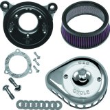 S&S Cycle 08-17 Touring/16-17 Softail Models Stealth Air Cleaner Kit w/ Chrome Mini Teardrop Cover thumbnail 2