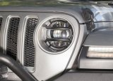 Rugged Ridge 18-20 Jeep Wrangler JL / 2020 Jeep Gladiator JT Black Elite Headlight Guards Black thumbnail 2