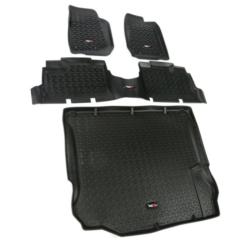 Rugged Ridge Floor Liner Front/Rear/Cargo Black 2011-2018 Jeep Wrangler Unlimited JK 4 Dr thumbnail 2