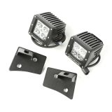 Rugged Ridge 07-18 Jeep Wrangler JK Textured Black Square Windshield LED Kit w/ Brackets thumbnail 3