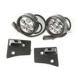 Rugged Ridge 07-18 Jeep Wrangler JK Textured Black Round Windshield LED Kit w/ Brackets thumbnail 3
