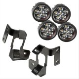 Rugged Ridge 07-18 Jeep Wrangler JK Semi-Gloss Black Round A-Pillar LED Light Mount Kit thumbnail 1