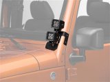 Rugged Ridge 07-18 Jeep Wrangler JK Textured Black Square A-Pillar LED Light Mount Kit thumbnail 5