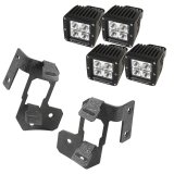 Rugged Ridge 07-18 Jeep Wrangler JK Textured Black Square A-Pillar LED Light Mount Kit thumbnail 6