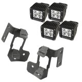 Rugged Ridge 07-18 Jeep Wrangler JK Textured Black Square A-Pillar LED Light Mount Kit thumbnail 7