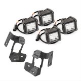 Rugged Ridge 07-18 Jeep Wrangler JK Textured Black Dual Cube A-Pillar Light Mount Kit thumbnail 1