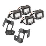 Rugged Ridge 07-18 Jeep Wrangler JK Textured Black Dual Cube A-Pillar Light Mount Kit thumbnail 2