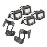Rugged Ridge 07-18 Jeep Wrangler JK Textured Black Dual Cube A-Pillar Light Mount Kit thumbnail 4