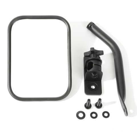 Rugged Ridge 97-18 Jeep Wrangler Textured Black Rectangluar Quick Release Mirror Kit thumbnail 2