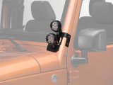 Rugged Ridge 07-18 Jeep Wrangler JK Textured Black Round A-Pillar LED Light Mount Kit thumbnail 5