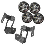 Rugged Ridge 07-18 Jeep Wrangler JK Textured Black Round A-Pillar LED Light Mount Kit thumbnail 6