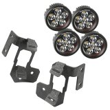Rugged Ridge 07-18 Jeep Wrangler JK Textured Black Round A-Pillar LED Light Mount Kit thumbnail 7