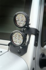 Rugged Ridge 07-18 Jeep Wrangler JK Textured Black Round A-Pillar LED Light Mount Kit thumbnail 8