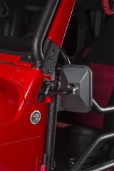 Rugged Ridge 97-18 Jeep Wrangler Textured Black Rectangluar Stubby Trail Mirror thumbnail 2