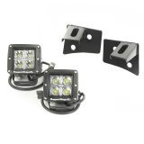 Rugged Ridge 07-18 Jeep Wrangler JK Square Windshield LED Light Kit w/ Brackets thumbnail 1