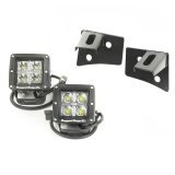 Rugged Ridge 07-18 Jeep Wrangler JK Square Windshield LED Light Kit w/ Brackets thumbnail 2