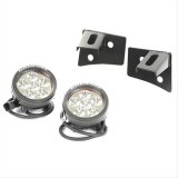 Rugged Ridge 07-18 Jeep Wrangler JK Round Windshield LED Light Kit w/ Brackets thumbnail 1