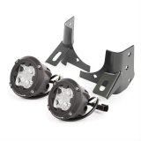 Rugged Ridge 97-06 Jeep Wrangler TJ Round Cube Windshield LED Kit w/ Brackets thumbnail 1